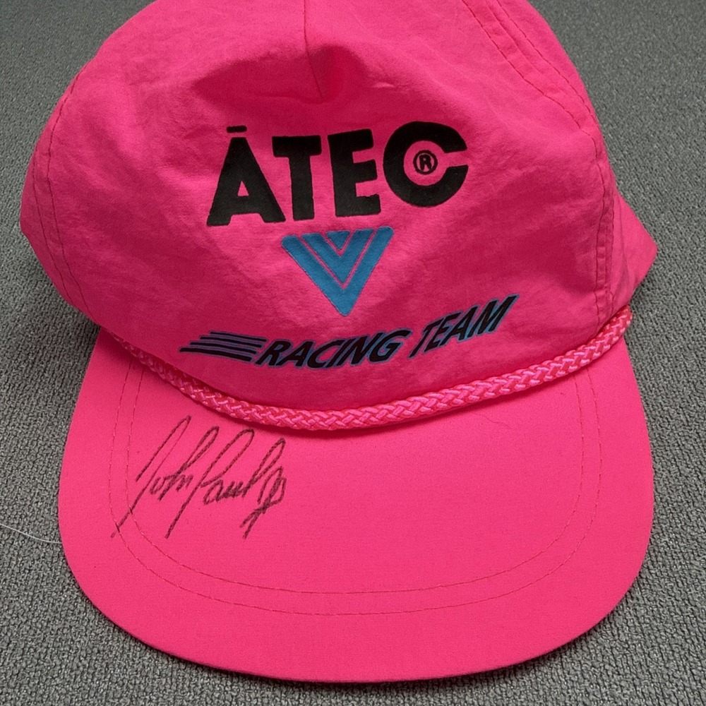 Vintage Neon Pink Trucker Hat Cable ATEC Racing TeamAdjustable Foam Teleco Sonat